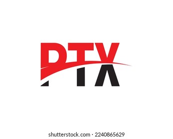 Ilustración del vector de diseño del logotipo inicial de la carta PTX