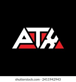 Das Logo-Design des PTX-Dreiecks mit Dreiecksform. PTX Dreieck Logo Design Monogramm. PTX Dreieck Vektor Logo Vorlage mit roter Farbe. PTX Dreieckslogo Einfaches, elegantes und luxuriöses Design.