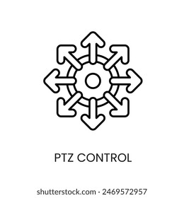 Ptz control line vector icon with editable stroke