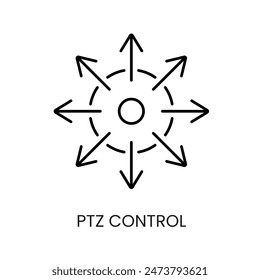 Ptz control line vector icon with editable stroke