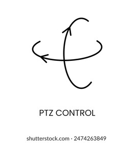 Ptz control line vector icon with editable stroke