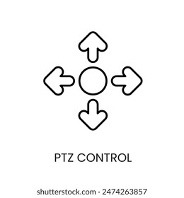 Ptz control line vector icon with editable stroke