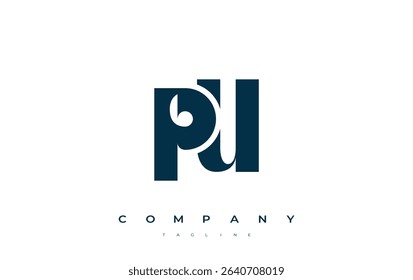 PU Abstract Geometric Logo Design. Modern and elegant logo design with simplistic typography elements, showcasing branding excellence.