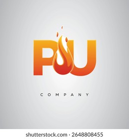 PU Creative Fire Letter Logo Design