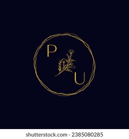 PU elegant wedding initial logo in high quality professional design that will print well across any print media