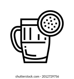 pu erh tea line icon vector. pu erh tea sign. isolated contour symbol black illustration