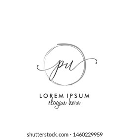 PU Initial beauty monogram logo vector