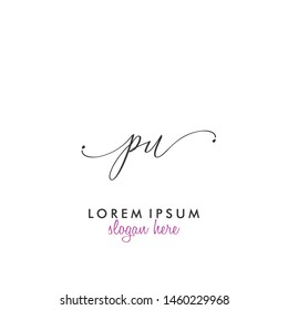 PU Initial beauty monogram logo vector