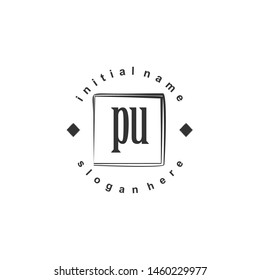 PU Initial beauty monogram logo vector