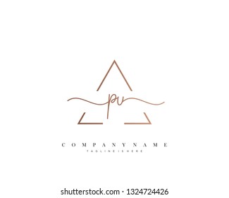 PU initial handwriting logo template vector