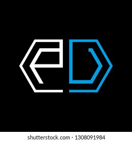 PU initial letter, modern logo design template vector