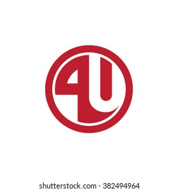 PU initial letters circle business logo red