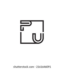 Cartas iniciales del logotipo de la PU en un diseño profesional de alta calidad que se imprimirán en cualquier medio impreso