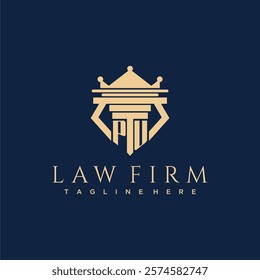 PU initial monogram logo for lawfirm vector design