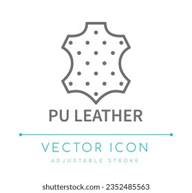 PU Leather Textile Vector Line Icon