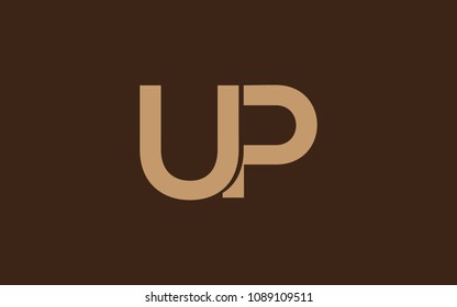 UP PU Letter Initial Logo Design Template