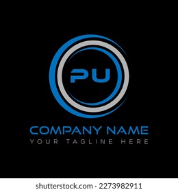 PU letter logo creative design. PU unique design.
