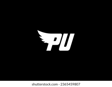 PU letter logo design and monogram logo design