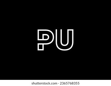 Logo-Design für PU-Buchstaben und Logo-Design für Monogramme