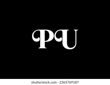 Diseño del logotipo de la letra de la PU y diseño del logotipo de monograma