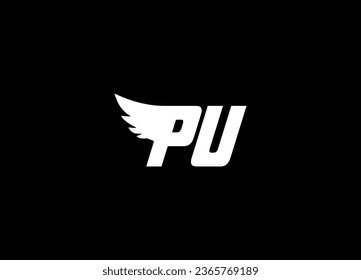 Diseño del logotipo de la letra de la PU y diseño del logotipo de monograma