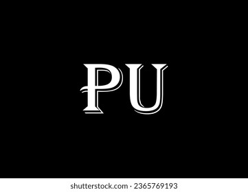 PU letter logo design and monogram logo design
