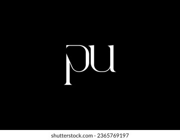 PU letter logo design and monogram logo design