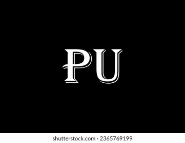Logo-Design für PU-Buchstaben und Logo-Design für Monogramme