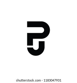 pu letter logo. pj letter logo
