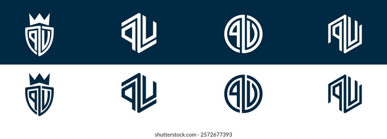 PU UP letter logo set design