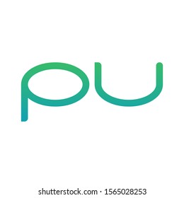 PU letter logo template vector icon design