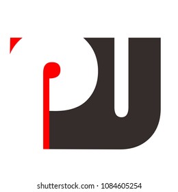 pu letter vector logo
