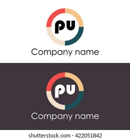 PU letters business logo icon design template. 