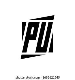 PU-Logo-Monogramm mit Design-Vorlage für moderne Konzepte einzeln auf weißem Hintergrund