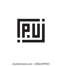 PU minimalist geometric symbol logo in high quality professional design that will print well across any print media