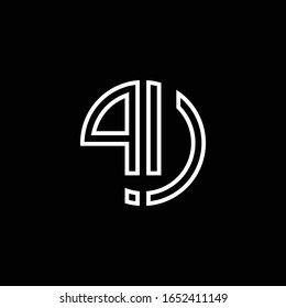 Plantilla de diseño de esquema de estilo de cinta de logotipo de monograma de PU