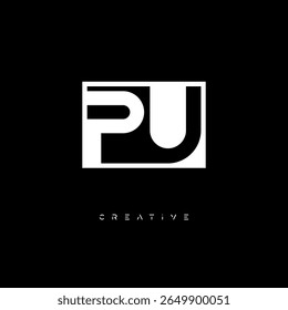 PU Negative Space Monogram – Minimalist Black and White Letter mark Logo for Creative Branding, Fashion Identity and Modern Design Concepts
