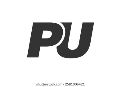 PU Techno Editable Font Logo For Corporate Branding. Bold, Futuristic Design With Unique Typographic Ideas. Minimal Custom Type And Dynamic Letter Variations For Promotion, Printing, And Book Titles