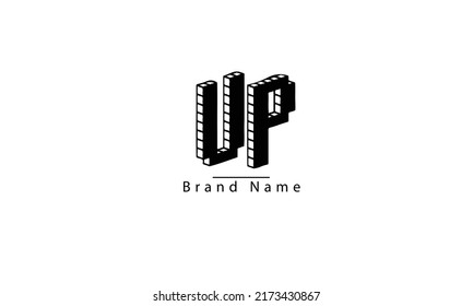 UP PU U P abstract vector logo monogram template