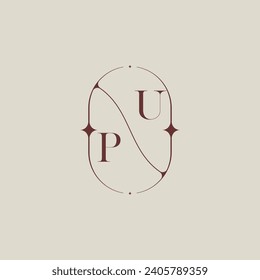 PU Hochzeit Klassiker in elegantem Monogramm mit hochwertigem professionellem Design, das gut drucken