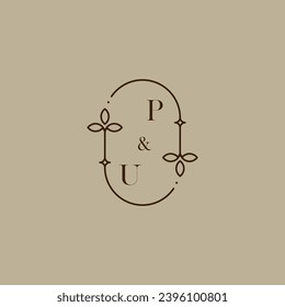 PU wedding initial logo in high quality professional design that will print well across any print media