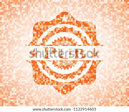 Pub abstract orange mosaic emblem