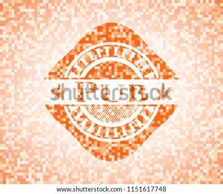 Pub abstract orange mosaic emblem