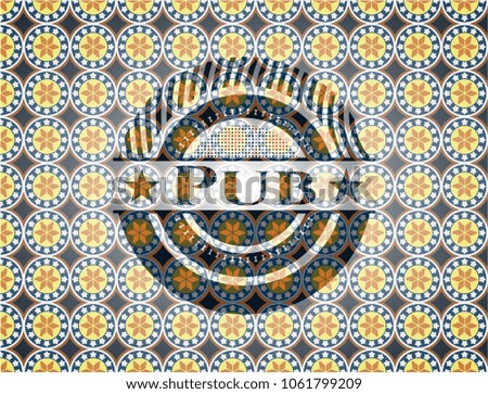  Pub arabic emblem. Arabesque decoration.