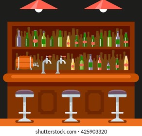 Bar Counter Pub Night Club Illustration Stock Vector (Royalty Free ...