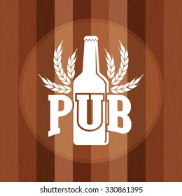 Pub beer and alcohol advert design, vector illustration eps10