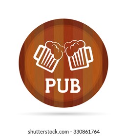 Pub beer and alcohol advert design, vector illustration eps10