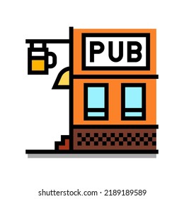 pub beer drink color icon vector. pub beer drink sign. isolated symbol illustration