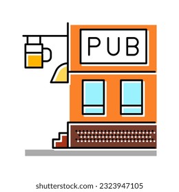 pub beer drink color icon vector. pub beer drink sign. isolated symbol illustration