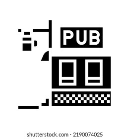 pub beer drink glyph icon vector. pub beer drink sign. isolated symbol illustration